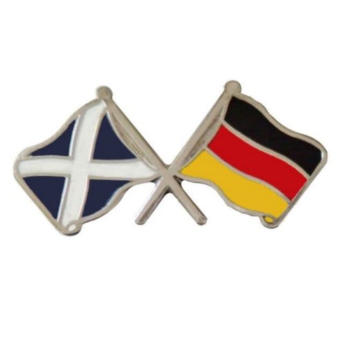 Image 1 of Saltire Germany Crossed Country Flags Friendship Enamel Lapel Pin Set x 3