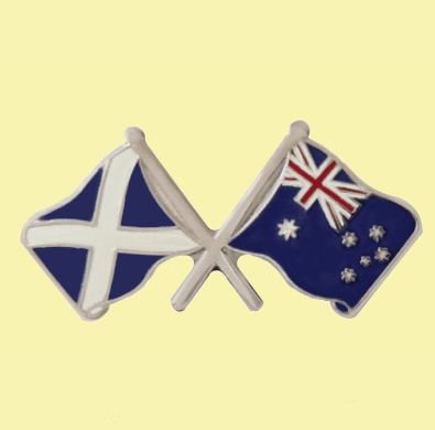 Image 0 of Saltire Australia Crossed Country Flags Friendship Enamel Lapel Pin Set x 3