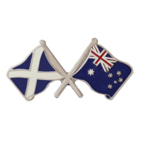 Image 1 of Saltire Australia Crossed Country Flags Friendship Enamel Lapel Pin Set x 3