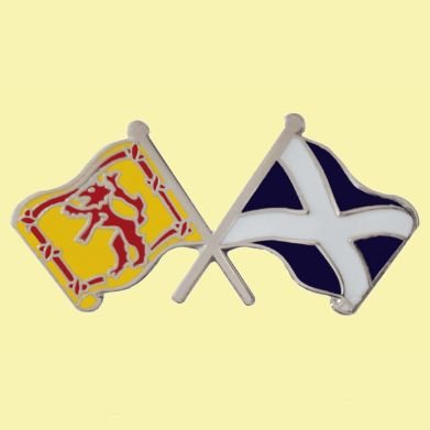 Image 0 of Lion Rampant Saltire Crossed Flags Friendship Enamel Lapel Pin Set x 3
