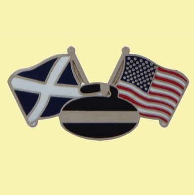 Image 0 of Saltire United States Curling Country Flags Friendship Enamel Lapel Pin Set x 3