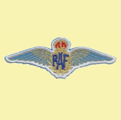Image 0 of Royal Air Force Wings Military Badge Embroidered Cloth Patch Set x 3
