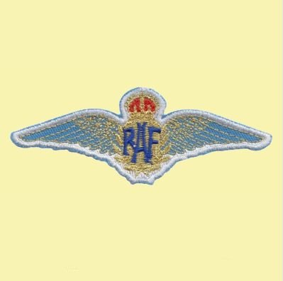 Image 0 of Royal Air Force Wings Military Badge Embroidered Cloth Patch Set x 3