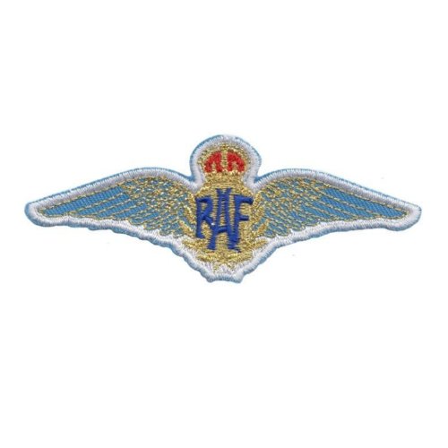 Image 1 of Royal Air Force Wings Military Badge Embroidered Cloth Patch Set x 3