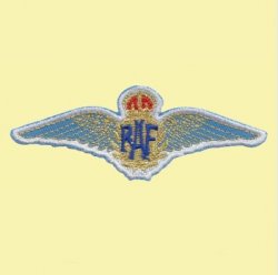 Royal Air Force Wings Military Badge Embroidered Cloth Patch Set x 3