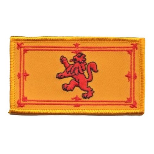Image 1 of Lion Rampant Rectangular Medium Embroidered Cloth Patch Set x 3