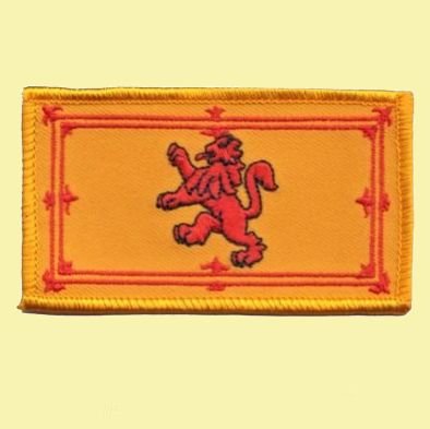 Image 0 of Lion Rampant Rectangular Medium Embroidered Cloth Patch Set x 3