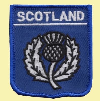 Image 0 of Scotland Thistle Blue Shield Embroidered Cloth Patch Set x 3