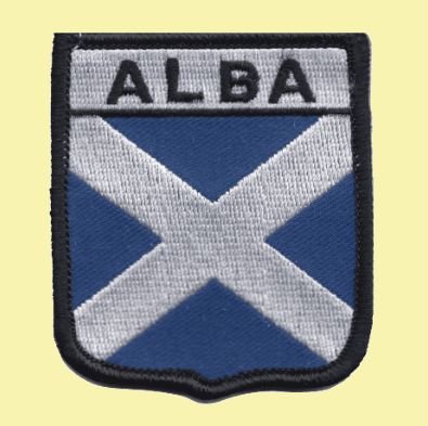 Image 0 of Alba Saltire Flag Shield Embroidered Cloth Patch Set x 3