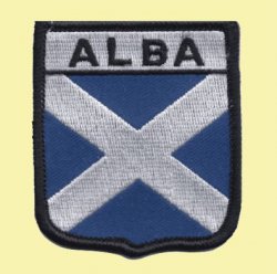 Alba Saltire Flag Shield Embroidered Cloth Patch Set x 3