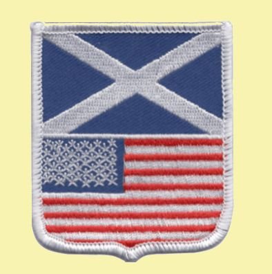 Image 0 of Saltire United States Flags Shield Friendship Embroidered Cloth Patch Set x 3