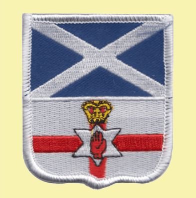 Image 0 of Saltire Northern Ireland Flags Shield Friendship Embroidered Cloth Patch Set x 3