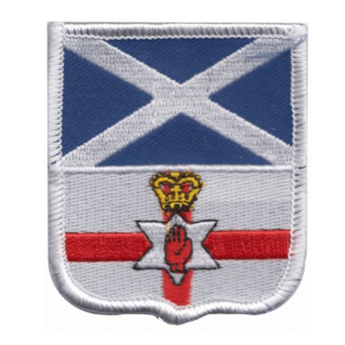Image 1 of Saltire Northern Ireland Flags Shield Friendship Embroidered Cloth Patch Set x 3