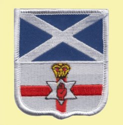 Saltire Northern Ireland Flags Shield Friendship Embroidered Cloth Patch Set x 3