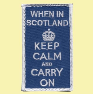 Image 0 of Keep Calm And Carry On Rectangular Embroidered Cloth Patch Set x 3