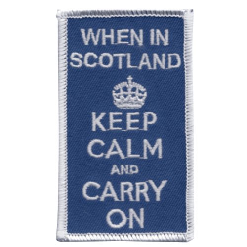 Image 1 of Keep Calm And Carry On Rectangular Embroidered Cloth Patch Set x 3