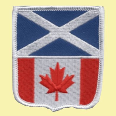 Image 0 of Saltire Canada Flags Shield Friendship Embroidered Cloth Patch Set x 3