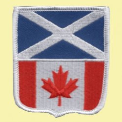 Saltire Canada Flags Shield Friendship Embroidered Cloth Patch Set x 3