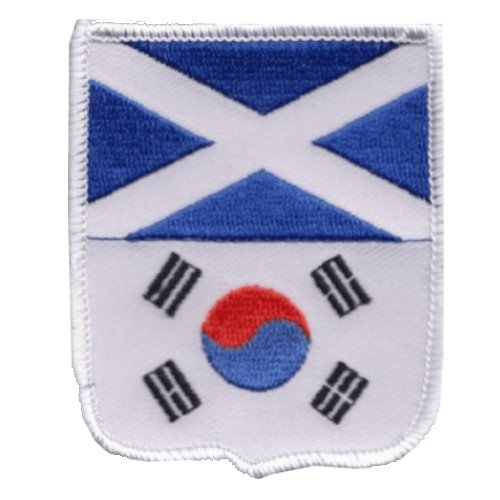 Image 1 of Saltire South Korea Flags Shield Friendship Embroidered Cloth Patch Set x 3