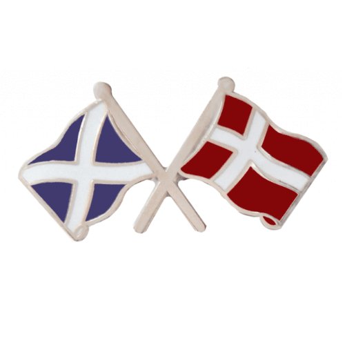 Image 1 of Saltire Denmark Crossed Country Flags Friendship Enamel Lapel Pin Set x 3