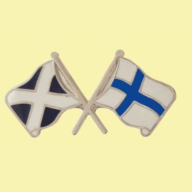 Image 0 of Saltire Finland Crossed Country Flags Friendship Enamel Lapel Pin Set x 3