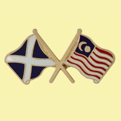 Image 0 of Saltire Malaysia Crossed Country Flags Friendship Enamel Lapel Pin Set x 3