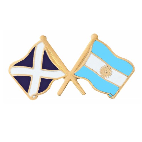 Image 1 of Saltire Argentina Crossed Country Flags Friendship Enamel Lapel Pin Set x 3