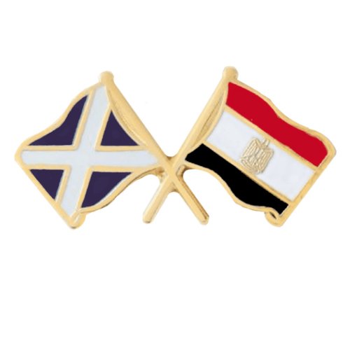 Image 1 of Saltire Egypt Crossed Country Flags Friendship Enamel Lapel Pin Set x 3