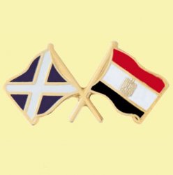 Saltire Egypt Crossed Country Flags Friendship Enamel Lapel Pin Set x 3