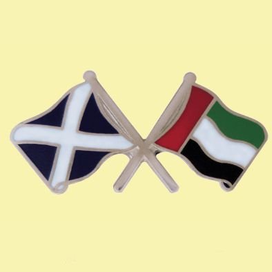 Image 0 of Saltire UAE Crossed Country Flags Friendship Enamel Lapel Pin Set x 3