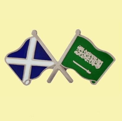 Image 0 of Saltire Saudi Arabia Crossed Country Flags Friendship Enamel Lapel Pin Set x 3
