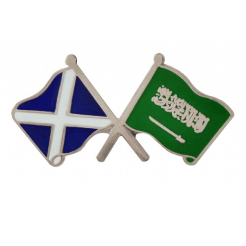 Image 1 of Saltire Saudi Arabia Crossed Country Flags Friendship Enamel Lapel Pin Set x 3