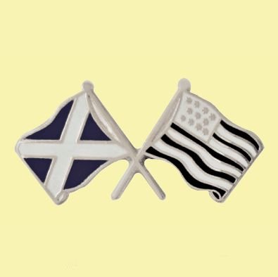 Image 0 of Saltire Brittany Crossed Country Flags Friendship Enamel Lapel Pin Set x 3