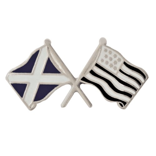 Image 1 of Saltire Brittany Crossed Country Flags Friendship Enamel Lapel Pin Set x 3