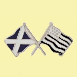 Saltire Brittany Crossed Country Flags Friendship Enamel Lapel Pin Set x 3