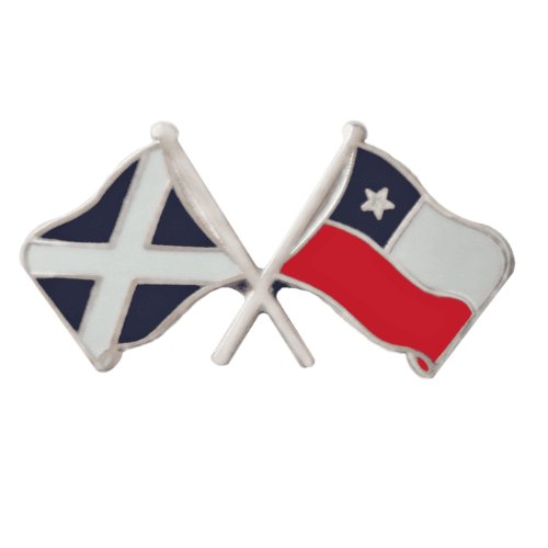 Image 1 of Saltire Chile Crossed Country Flags Friendship Enamel Lapel Pin Set x 3