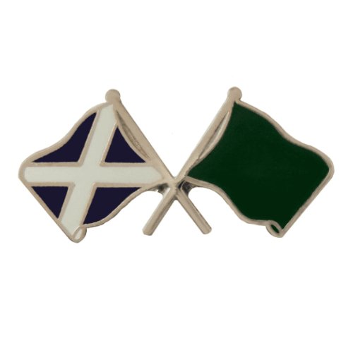 Image 1 of Saltire Libya Old Crossed Country Flags Friendship Enamel Lapel Pin Set x 3