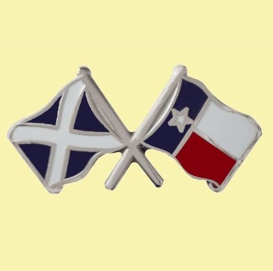 Image 0 of Saltire Texas Crossed Flags Friendship Enamel Lapel Pin Set x 3