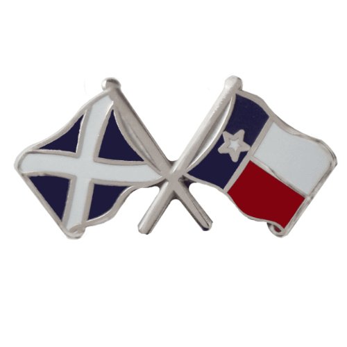 Image 1 of Saltire Texas Crossed Flags Friendship Enamel Lapel Pin Set x 3