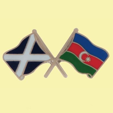 Image 0 of Saltire Azerbaijan Crossed Country Flags Friendship Enamel Lapel Pin Set x 3