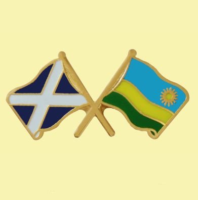 Image 0 of Saltire Rwanda Crossed Country Flags Friendship Enamel Lapel Pin Set x 3