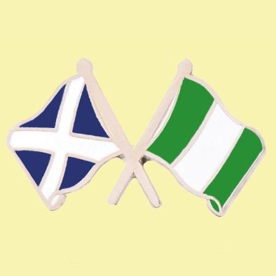 Image 0 of Saltire Nigeria Crossed Country Flags Friendship Enamel Lapel Pin Set x 3