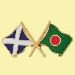 Saltire Bangladesh Crossed Country Flags Friendship Enamel Lapel Pin Set x 3