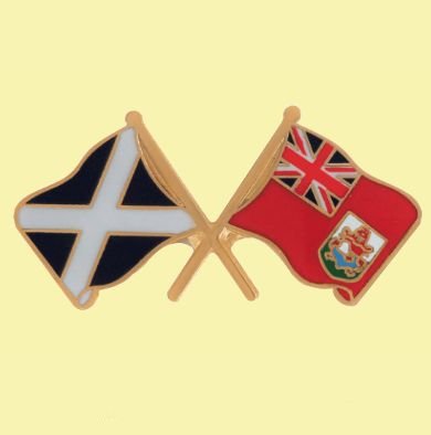 Image 0 of Saltire Bermuda Crossed Country Flags Friendship Enamel Lapel Pin Set x 3