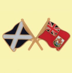 Saltire Bermuda Crossed Country Flags Friendship Enamel Lapel Pin Set x 3