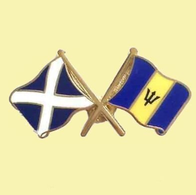 Image 0 of Saltire Barbados Crossed Country Flags Friendship Enamel Lapel Pin Set x 3