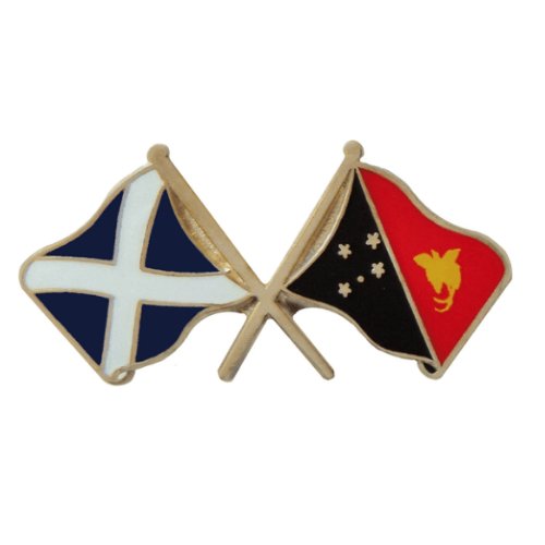 Image 1 of Saltire Papua New Guinea Cross Country Flags Friendship Enamel Lapel Pin Set x 3