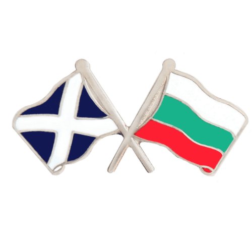 Image 1 of Saltire Bulgaria Crossed Country Flags Friendship Enamel Lapel Pin Set x 3