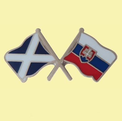 Image 0 of Saltire Slovakia Crossed Country Flags Friendship Enamel Lapel Pin Set x 3