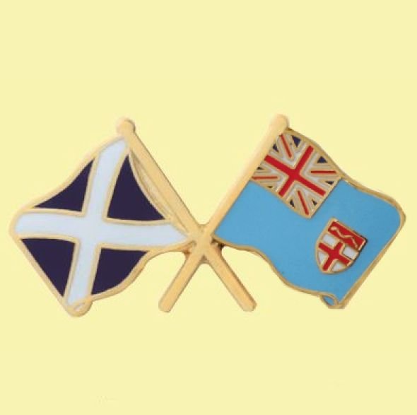 Image 0 of Saltire Fiji Crossed Country Flags Friendship Enamel Lapel Pin Set x 3